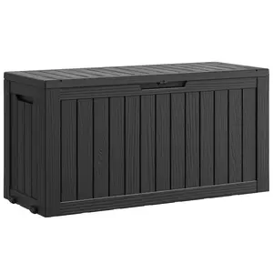 72-gallon storage box made of resin, waterproof and UV resistant, suitable for garages, warehouses, and patios
