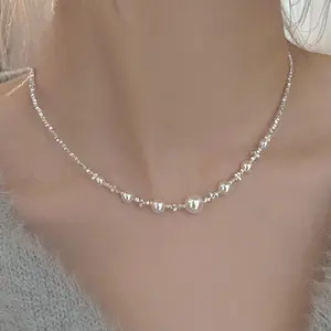 Women's Elegant Clavicle Chain Necklace - Retro Chic Design,  with Imitation Pearl - All Season Wear | Delicate & Classic Style | Perfect Gift for Proposal, Engagement, Wedding Anniversary, Valentine's