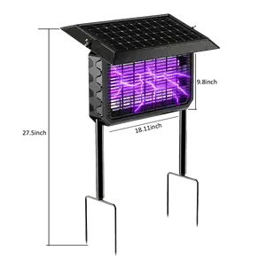 fussion Solar Bug Zapper Outdoor -Detachable 5000V XL IPX5 Solar & 8000mAh Battery, Waterproof Mosquito Killer Fly Trap for Outdoor, Patio, Camping & Indoor