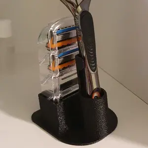 Bathroom Sink Shaving Razor Stand, Manual Beard Trimmer Storage Holder, Bathroom Organizer, Durable Plastic, Ideal Gift for Men and Home