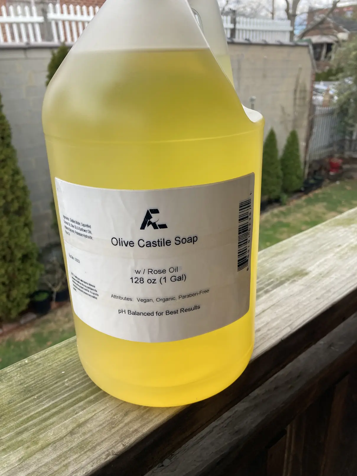 Handmade Organic Rose Soap 1 Gallon 128 oz All Skin Types Natural Castile Liquid Soap with Sunflower Olive & Coconut Oils, Bath Products, Beauty Soap