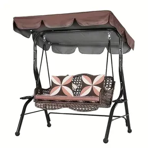 Waterproof Sun Protection Swing Cover, UV Resistant Plastic Frame, Outdoor Garden Patio Shade Replacement, Dust Proof Rust Prevention