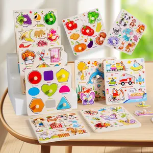 Early Education Wooden Three-Dimensional Puzzle Board, High-Quality Wood Material, Durable and Sturdy, Ideal for Learning, Multifunction, Wooden Peg Puzzle