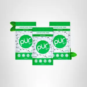 Aspartame Free Chewing Gum | 100% Xylitol | Natural Spearmint Flavored Gum, 55 Pieces (Pack of 3)