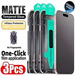 3-Piece Matte Privacy Protective Screen Protector Film, Compatible with iPhone 17/Air/17 Pro Max/16 Pro Max/15/14/13/12/XR/XS Series, 9h Hardness Tempered Glass, Anti-Scratch, Anti-Fingerprint