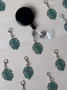 Monstera charm badge reel accessory charm for badge buddy nurse gift for nursing student cna medical assistant picu icu plant lover