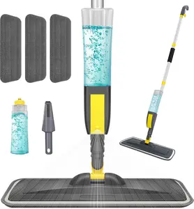 Spray Mop for Floor Cleaning, 3 Washable Pads & 400ml Bottle Microfiber Vinyl