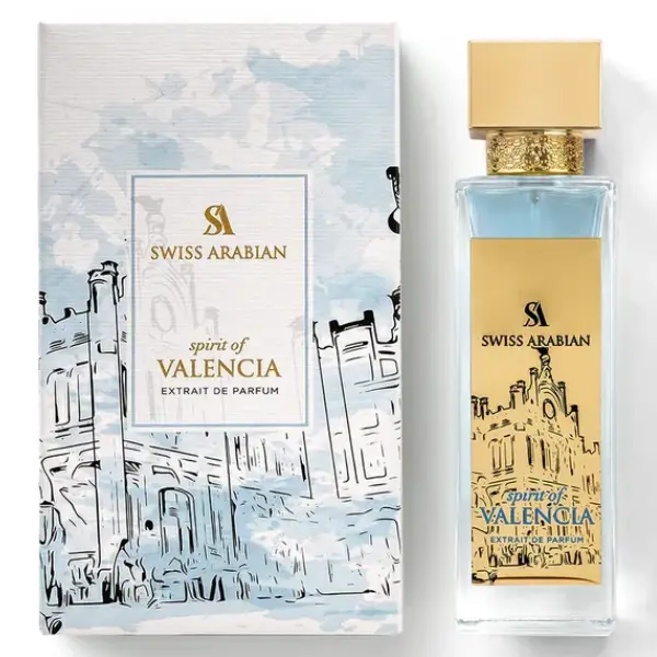 Swiss Arabian Spirit Of Valencia Extrait De Parfum - Unisex 100ml Fluid Spray Bottle, Amber Musk-Citrus-Floral-Fruity Aromatic Profile, Bright Golden Radiance, Elegant Evenings Versatile Fragrance, Signature Scent, Liquid