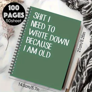 1pc Humorous & Fun Spiral Coil Notebook - "Sh*t I Need to Write Down Because I am Old" Cover, 8.26x5.7 inches - Perfect for Journaling, Planning, and Gifts for Family, Nurses, Parents, Colleagues, Friends, Notebooks for School