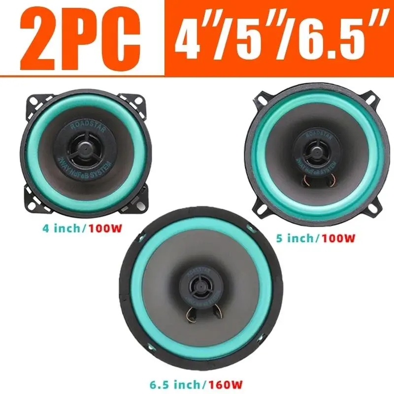 2PCS Universal 4/5/6.5In Car Coaxial Speakers, HiFi Full Range Mid-Range Loudspeaker Sound System Subwoofers, Automotive Audio Accessories for Cars & Trucks, Mid-Range Loudspeaker Speakers