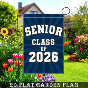 Garden Flag, Graduation Theme Bachelor's Hat Graduation Party Decoration Decoration Polyester Garden Flag Banner, Perfect for Outdoor Yard Lawn Decor, Double Sided Garden Flags, Festival Courtyard Decoration Flag, No Flagpole, 12x18 Inch
