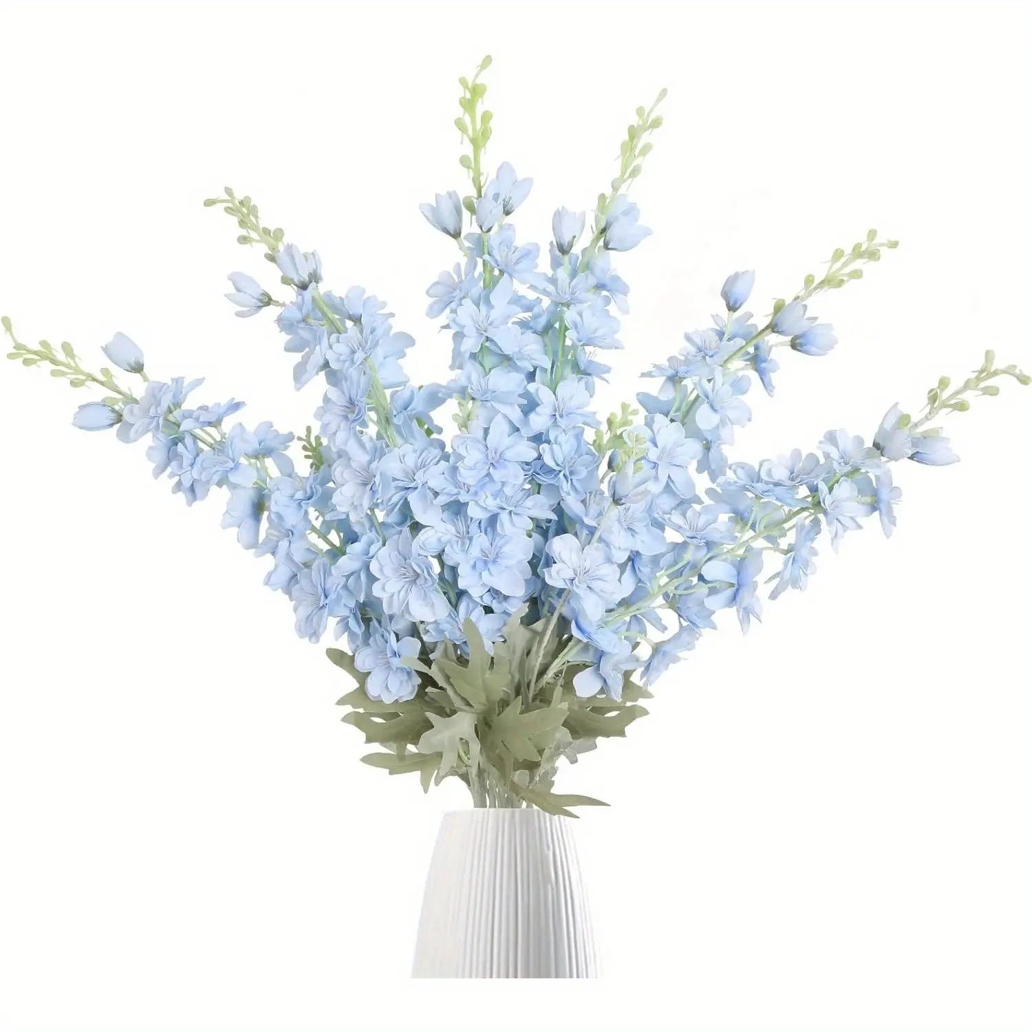 Set of 6 Artificial Delphinium Flowers, Larkspur Fake Floral Arrangement, Decorative Faux Flowers, 85cm Long Decorative Plant, Home Decoration Bouquet for Home & Garden, Artificial Plants, Home Decor Accessory, Artificial Flower Decorations