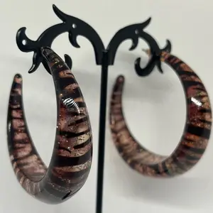 Multi Color Glitter Y2K Vintage zebra Print Hoop Earrings - Emo Scene Trashy Y2K Early 2000s Jewelry | READ DESCRIPTION fashion creative earring earring girl jewelry earring woman non tarnish cute earring