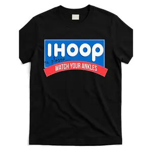 Funny Basketball T-Shirt - 'I Hoop So Please Watch Your Ankles' Graphic Tee for Men & Women, Streetwear Style Soft Cotton Round Neck Short Sleeve Top for Players & Fans