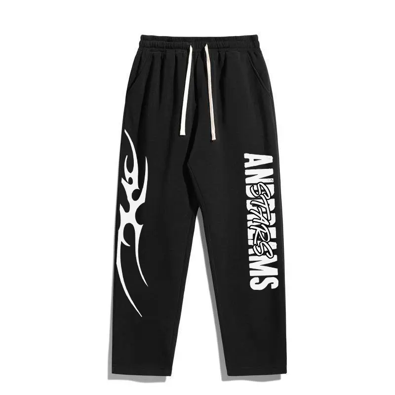 Men's Y2K Tribal Graphic Baggy Sweatpants Heavyweight Cyberpunk Streetwear Wide Leg Track Pants