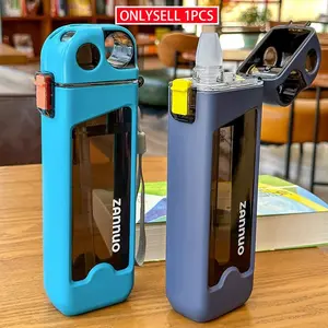 350ML Measured for Outdoor Activities, Portable Leakproof Sports Water Bottle with Straw, Travel, Daily Commute Use