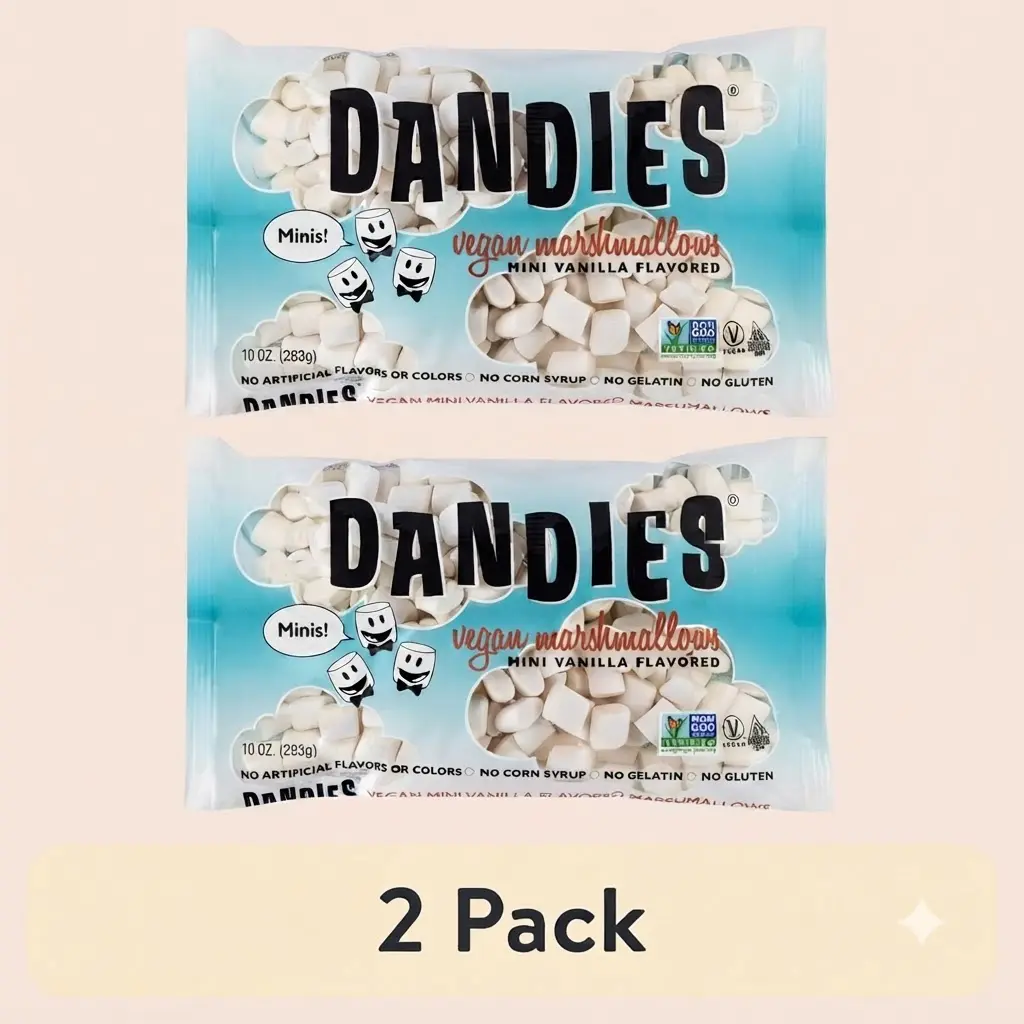Dandies Vegan Mini Marshmallows Vanilla 10 oz Bag 2 Pack Gelatin Free Gluten Free Kosher Plant Based Baking Snacks