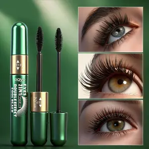 2-In-1 Double Headed Mascara, Waterproof Cool Formula, Lengthening Volumizing & Curling Dual Effect, Long Thick Lashes, Makeup