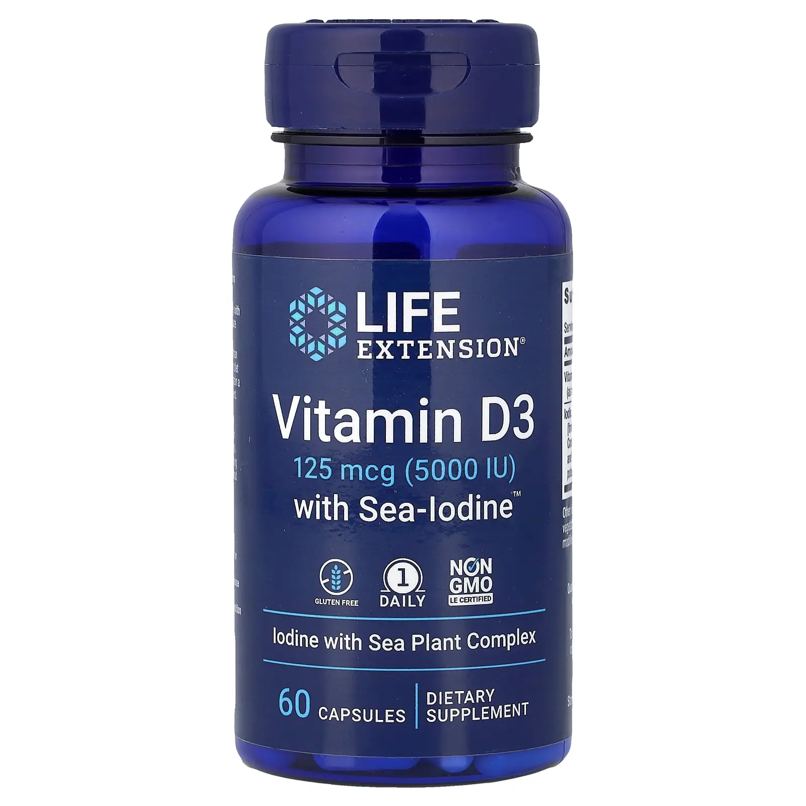 Life Extension Vitamin D3 with Sea-Iodine™, 60 Capsules Life Extension Vitamin D3 with Sea-Iodine™, 60 Capsules