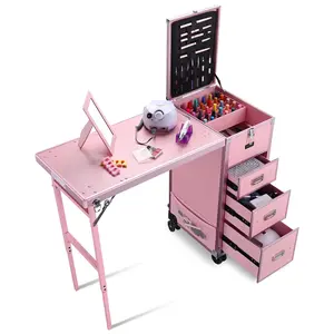 Byootique Makeup Artist Hairstylist Nail Table Workstation (Lefty & Righty)