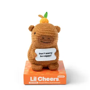 Lil Cheers Capybara By Relatable, The Uplifting Crochet Plush Friends Spreading Good Vibes, Perfect Plushies And Stuffed Animals To Gift For Kids And Adults, Includes 1 Capybara Plush