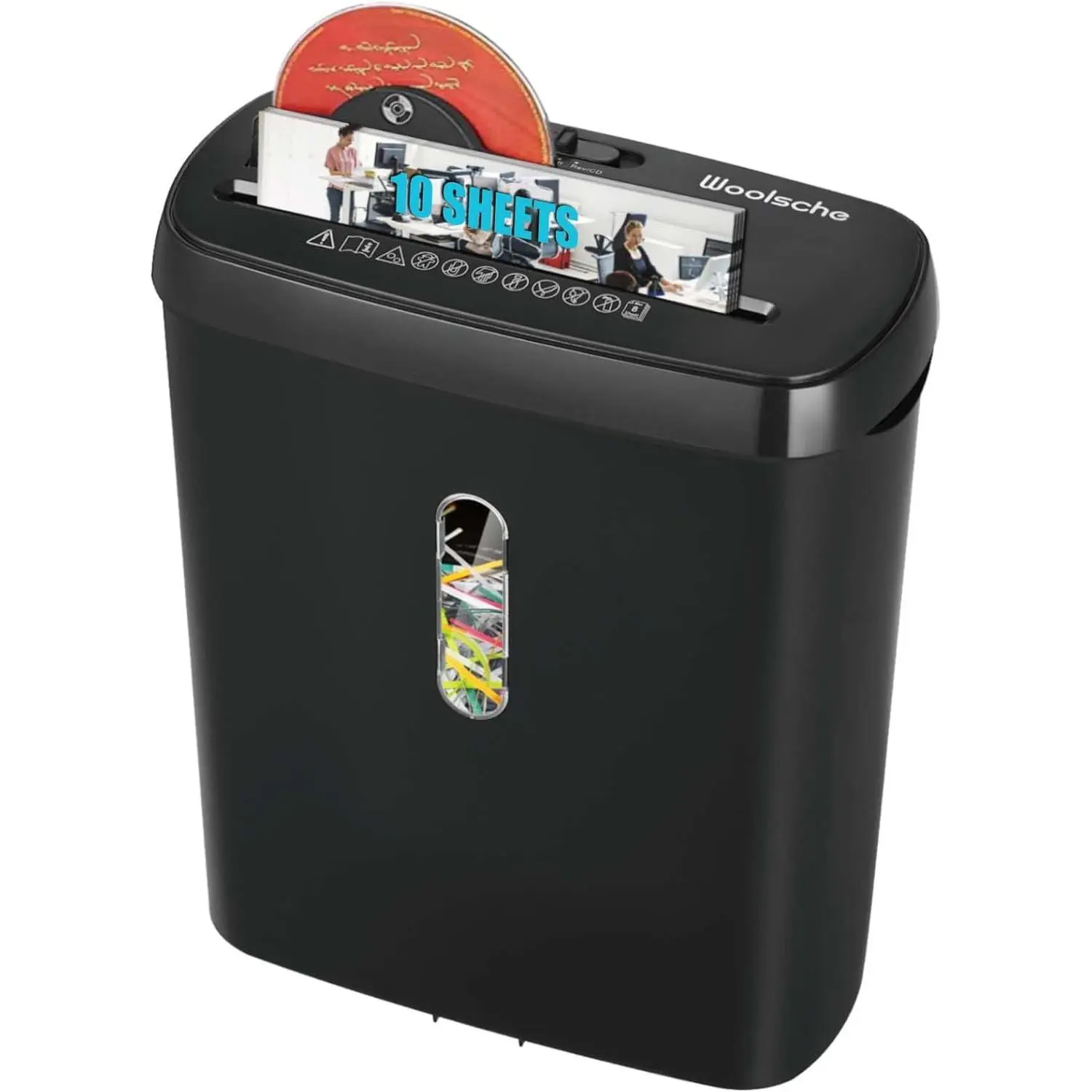 Paper Shredder for Home Office, 10-Sheet Strip Cut, 3.17-Gal Basket, P-2 Security Level for Secure Document Disposal