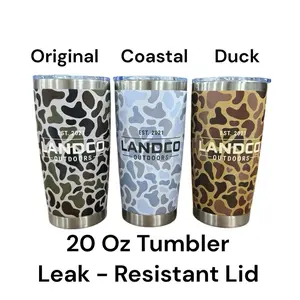 20 Oz Camo Tumbler with Leak Resistant Lid for Drinks - Perfect for Travel and Outdoor Activities - Bottle, Drinkware
