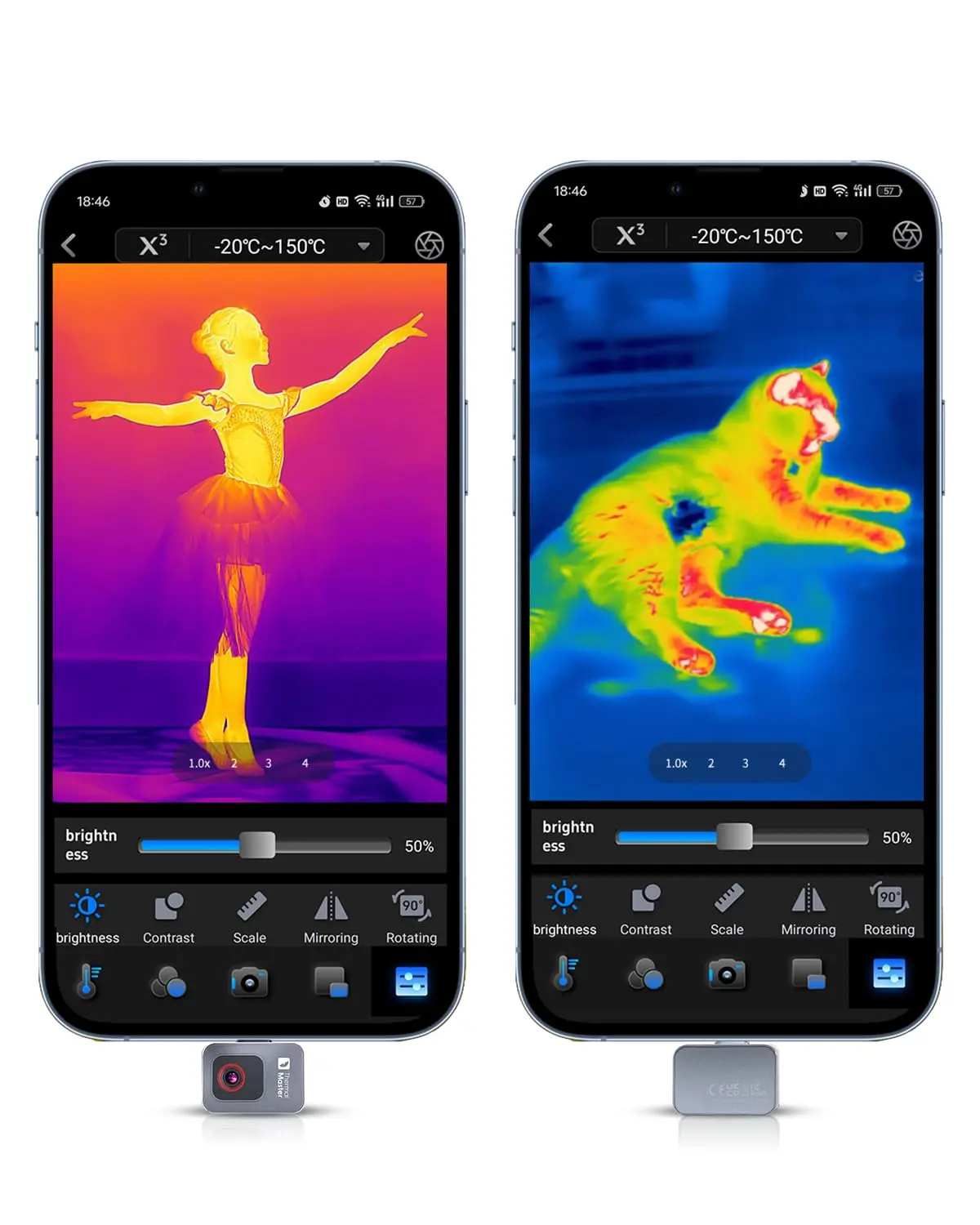 P2 Thermal Camera for Android, Thermal Imager with 512 × 384 Super IR Resolution, 1.5℃ PCB Accuracy, -4℉ to 1112℉ Thermal Imaging Camera (P2 Android)