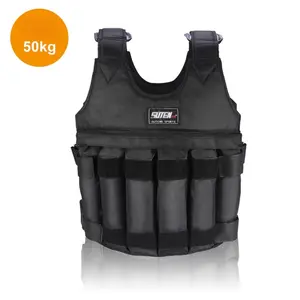 50kg 110LB Adjustable Weight Exercise Vest - Fitness Weighted Vest for Men Women - Black Sport Training Workout Jacket Without Weights,summervibes