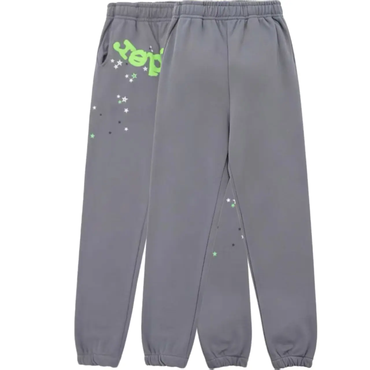 Men's Y2k Fashion Sweatpants - Spider Web Pattern, Letter Print, Colorful Stars, Street Punk Style, Casual Fitted, Fall-Winter Graphic Bottoms