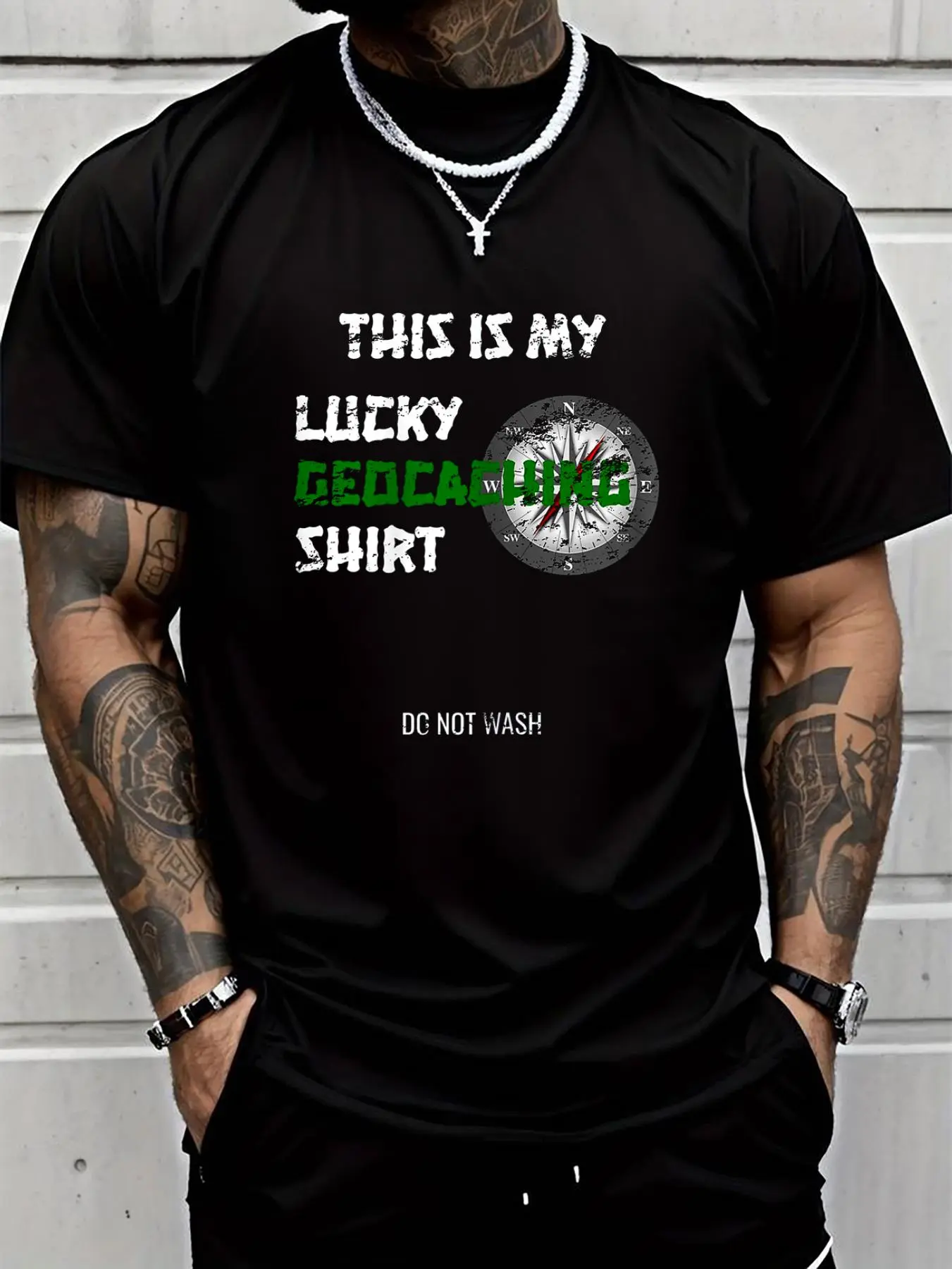 100% cotton Funny Geocacher gift with that This Is My Geocaching T-Shirt Men Graphic T-Shirt Cotton Print short Sleeve Casual Top, Summer Tee Mens Tops