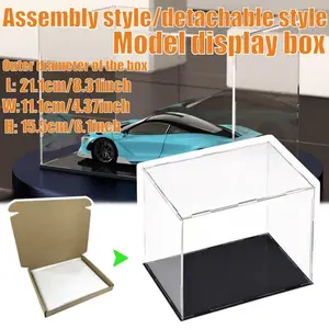Modern Transparent Acrylic Display Box, 21.1x11.1x15.5cm, Dustproof Showcase for Figurines, Toys, Collectibles, Multi-Functional Desktop Organizer