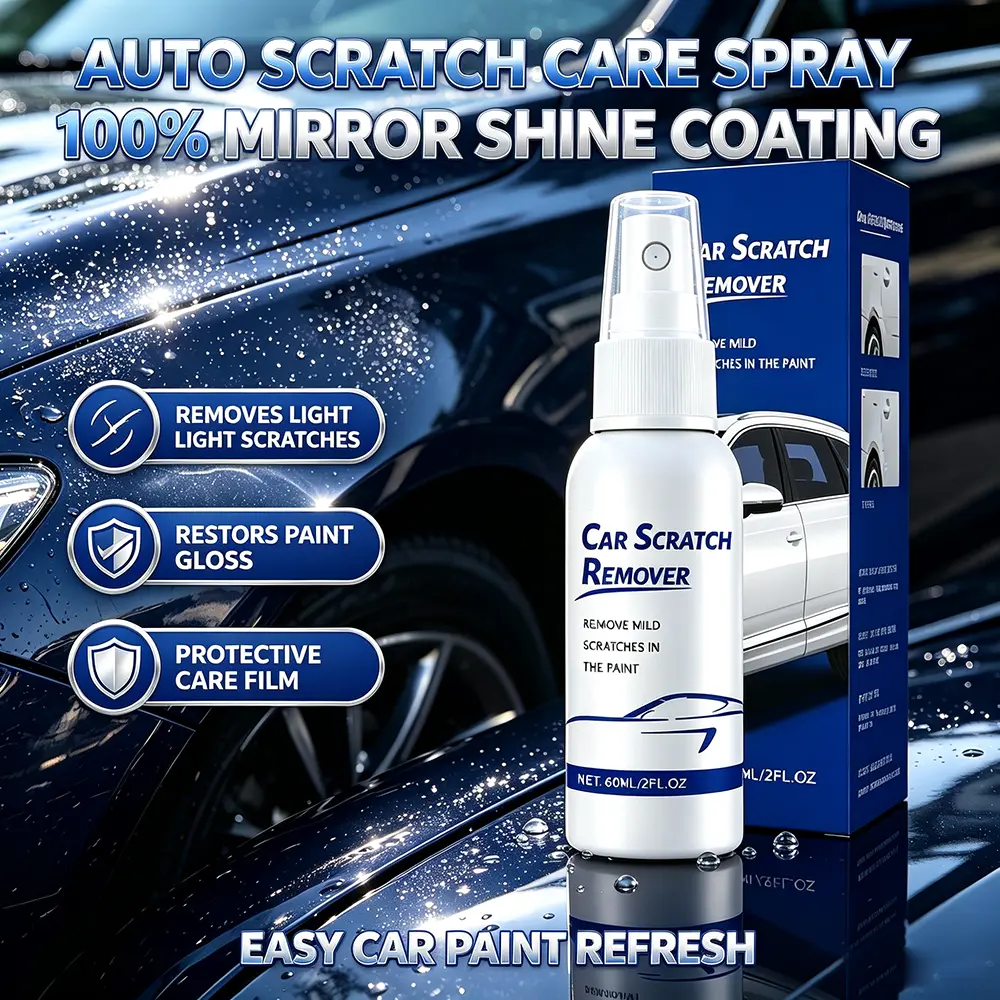 Car Scratch Repair Spray, Instant Mirror Shine & Clear Coat Safe, No Buffing Needed, Anti-Scratch UV Protection, Summer Road Trip Paint Fix 2026, Post-Vacation Scratch Remover, Works on All Colors, Quick Spray & Wipe