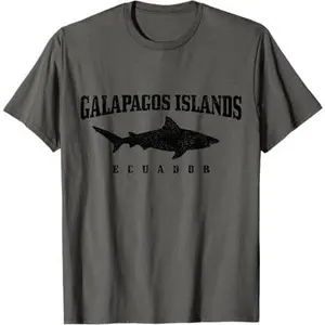 Galapagos Islands Ecuador Scuba Diver Shark Diving Vintage T-Shirt
