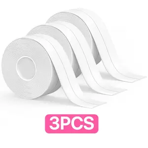 Sealing tape for waterproofing and self-adhesive type, for use in kitchens, countertops, bathrooms, bathtubs, toilets, shower rooms, floors and wall edges for protection (1.5 inches × 10.5 feet), white sealing tape.