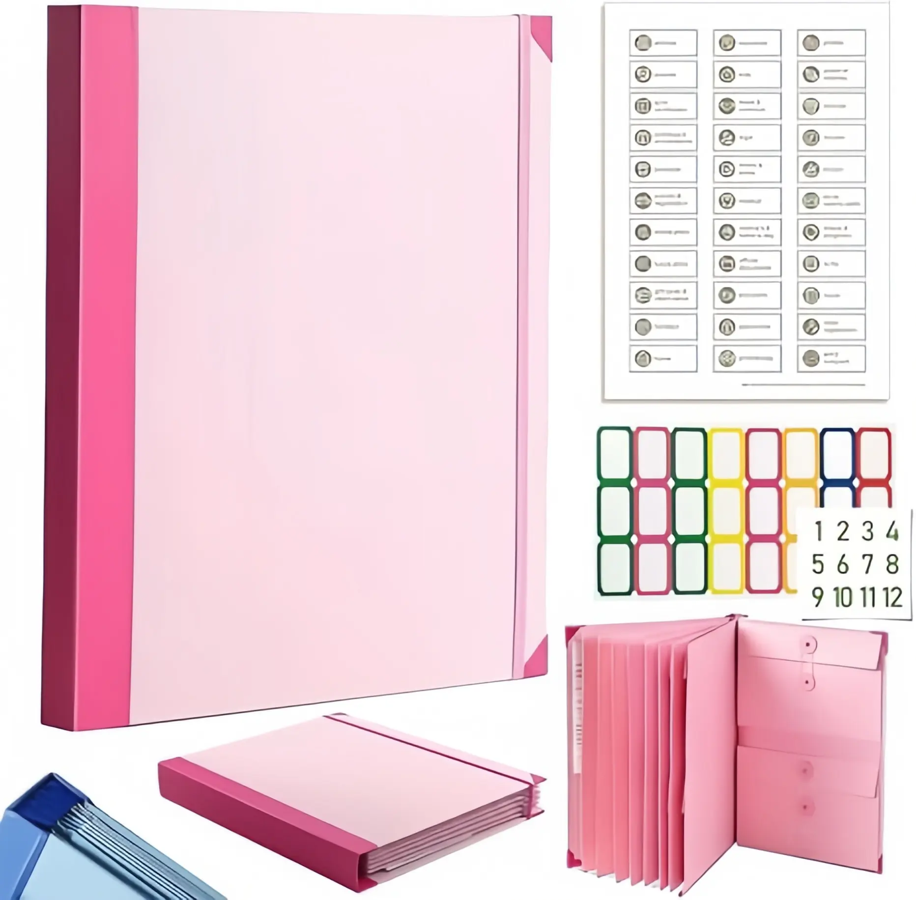 Accordion Folder with Pockets - Expandable Document Organizer for A4 Size Papers, Bills, Receipts, Tax Docs, Contracts - Portable Home/Office Filing Holder