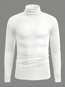 Men's Long Sleeve High Neck Warm Fitted Sleepwear, Comfortable Home Clothing, Fashionable Men's Pajamas, Perfect Gift, Multiple Colors Available