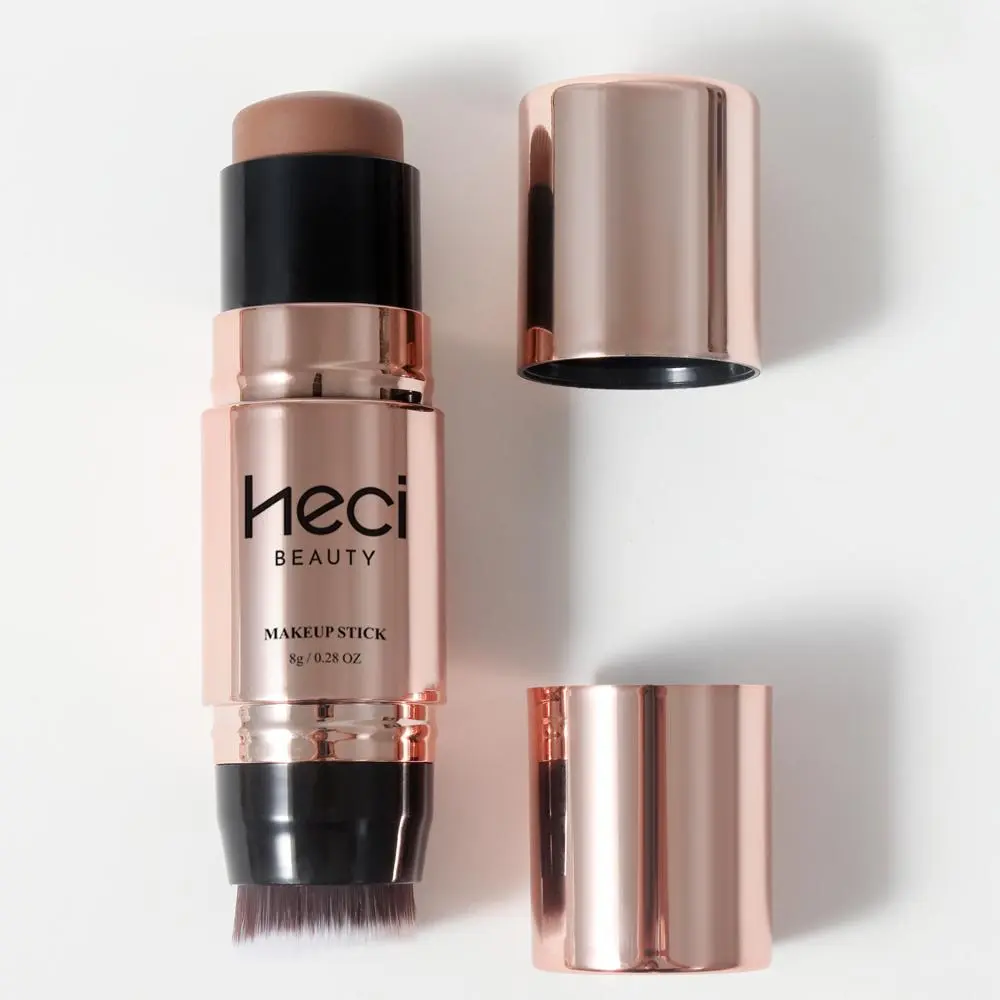 Double-ended 2 in 1 Contour Stick Cosmetic, Contour Highlight Face, Cosmetics Bronzer, Bronzed Glow Up, Dual Ended Concealer Stick with Brush, Makeup Highlighter Stick, Versatile Makeup Pen, Portable Multi-functional Makeup Stick, Bronzer Contour Sticks