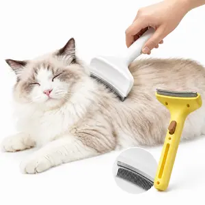Pet Grooming Tool for Dogs & Cats, Deshedding Comb, Pet Hair Remover, Fur Removal Brush, Dematting Comb for Long Short Hair & Daily Coat Care