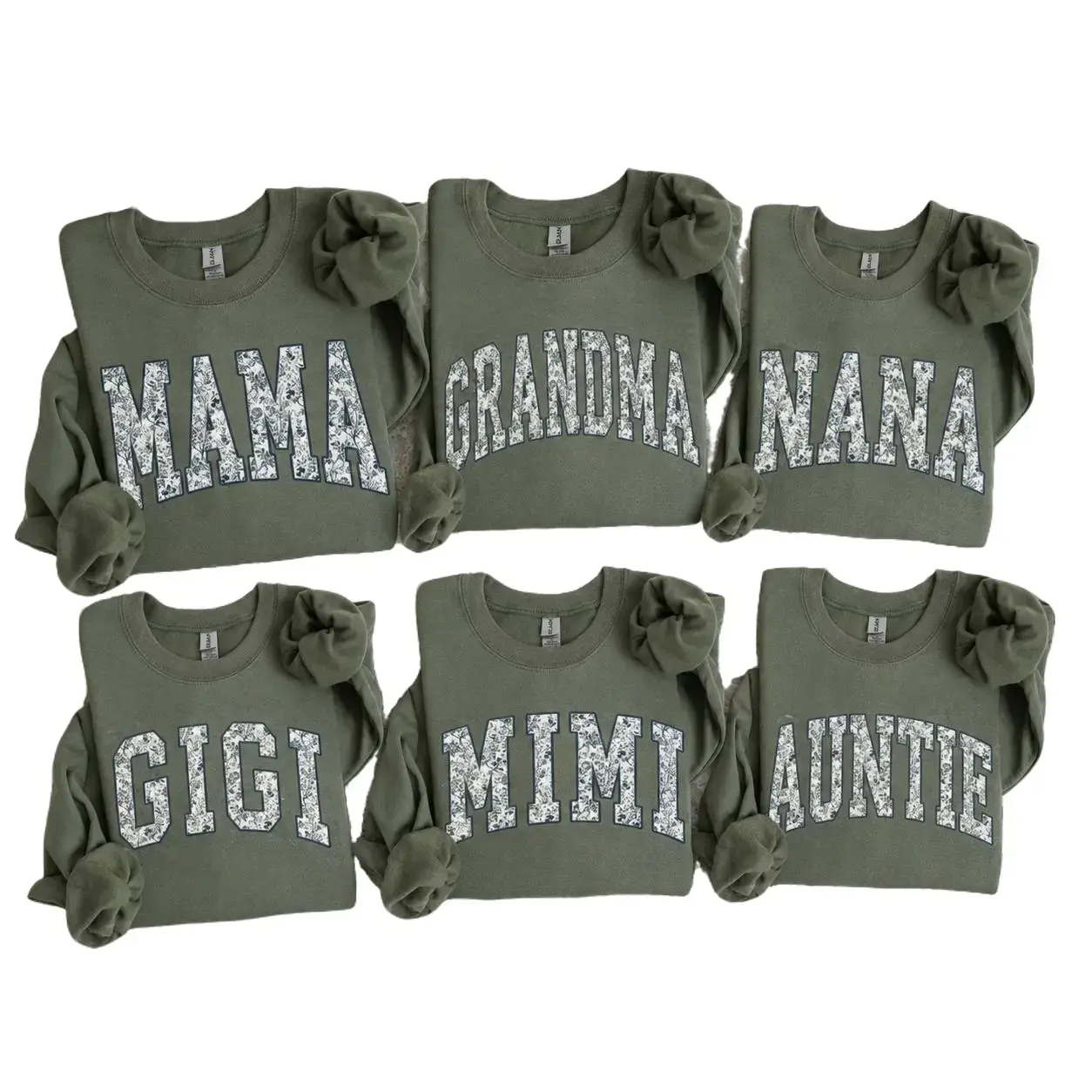 Mama Grandma Nana Gigi Mimi Auntie Floral Shirt, Family Matching T-Shirt, Vintage Botanical Graphic Tee, Mother’s Day Gift for Mom Grandma Nana Mimi Gigi Auntie,  Unisex Tee - DF