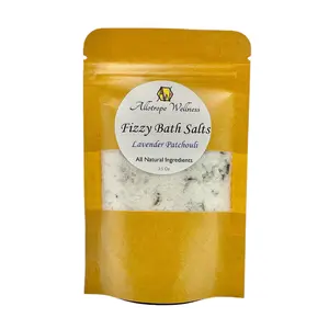 Lavender Patchouli Fizzy Bath Salts, Naturally Scented, Organic Lavender natural skincare bath gift Blend