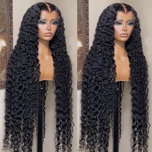 Deep Wave 13x6 HD Lace Front Human Hair Wig Brazilian Glueless Curly Wigs Human Hair For Women Pre Plucked Wet An Wavy Lace Frontal Wig 200 250 Density