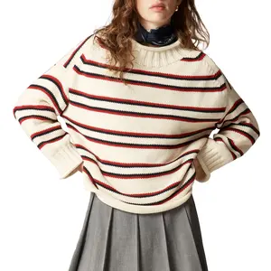 Hixiaohe Women's Oversized Crew Neck Sweater Long Sleeve Knit Pullover Cozy Fall Winter Tops Casual Loose Knitwear SpringStatements