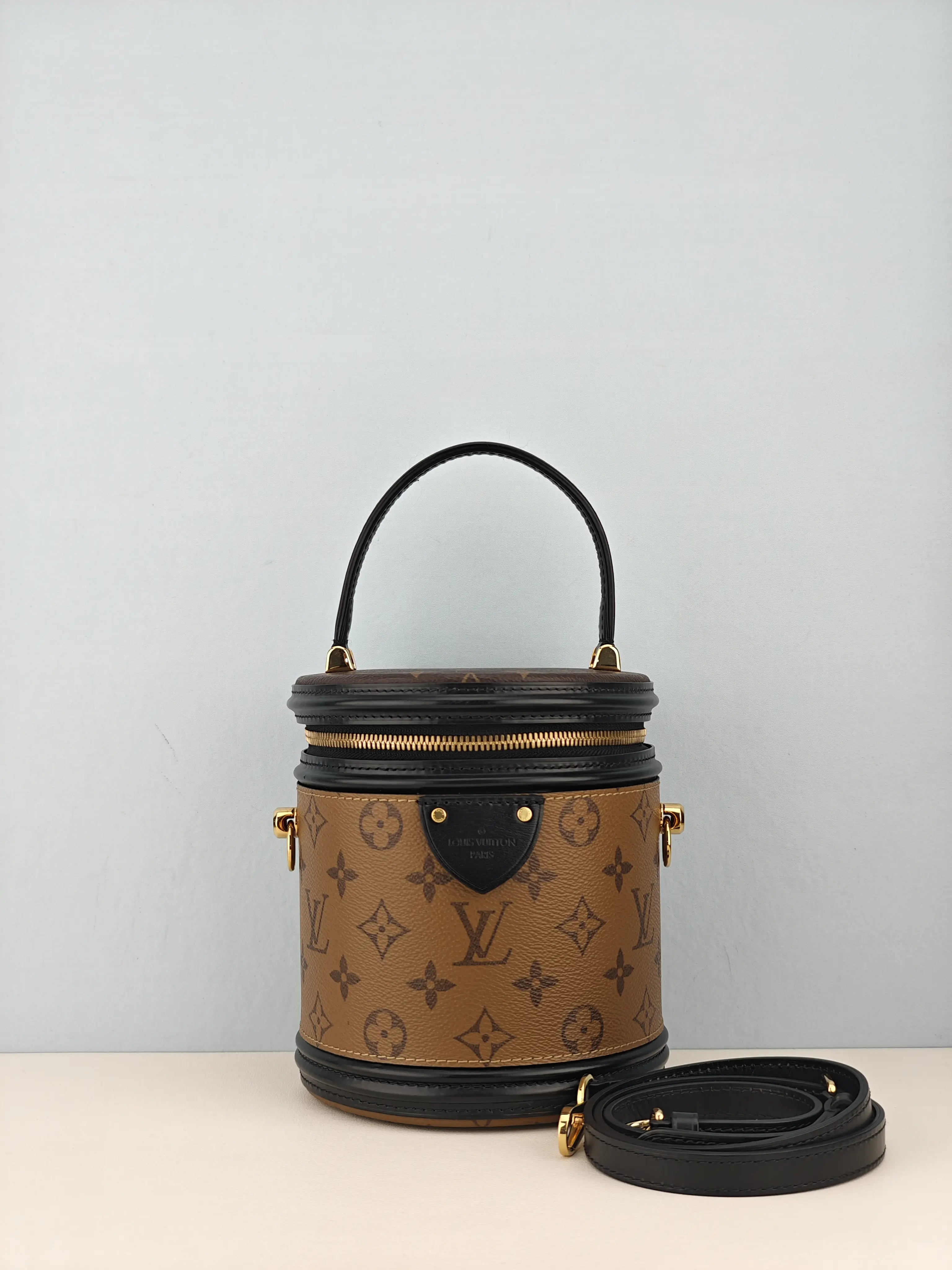 Pre-owned Monogram and Monogram Reverse coated canvas exterior Shoulder Bags Louis Vuitton Cannes Monogram Reverse Canvas