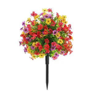 Realistic Artificial Flower Bundle, Lifelike Artificial Flower, Easy Maintenance UV-Resistant Mixed Color Decorative Fake Flowers for Home Garden & Yard Decor, Outdoor Planters & Landscaping