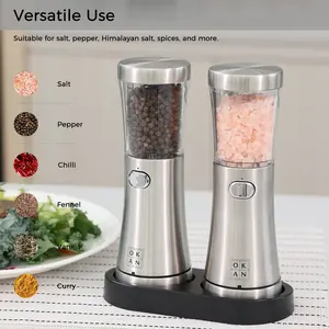 OKAN 599 Electric Salt & Pepper Grinder Set – Dual USB Charging, Large 120ml Capacity, Gift Ready Box