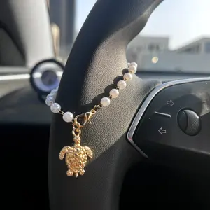 Turtle Car Steering Wheel Pendant Jewelry, Decorative Hanging Accessory for Cars, Cross Hanging Ornament for Ocean Lovers, Unisex, Car Interior Decoration, Car Interior Accessories