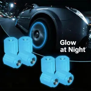 8-Piece Glow in the Dark Valve Stem Caps Waterproof Durable Aluminum Alloy Universal Fit for Cars Trucks SUVs Bikes Motorcycles Easy Install Night Safety Wheel Decor Viral Pick
