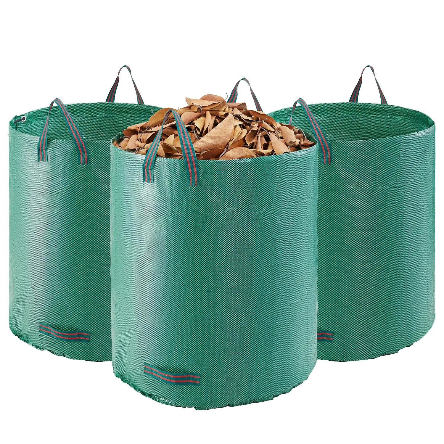 【summerfinds】VEVOR 3-Pack 72 Gallon Reusable Yard Waste Bag,  Large Lawn Garden Bags, Heavy Duty Collapsible Garden Leaf Trash Container, Stand-Up Grass Clipping Bin, with Reinforcement Ring and Handles, 26.4x30 in