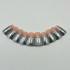 Y2K Silver French & Stars Press on nails